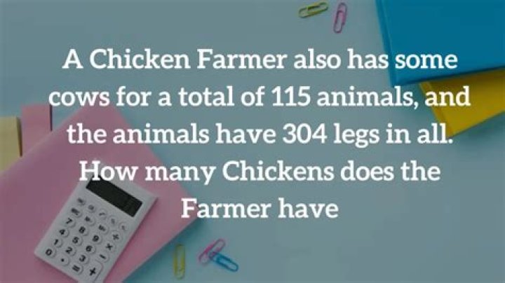A Chicken Farmer also has some cows for a total of 115 animals, and the animals have 304 legs in all. How many Chickens does the Farmer have? 