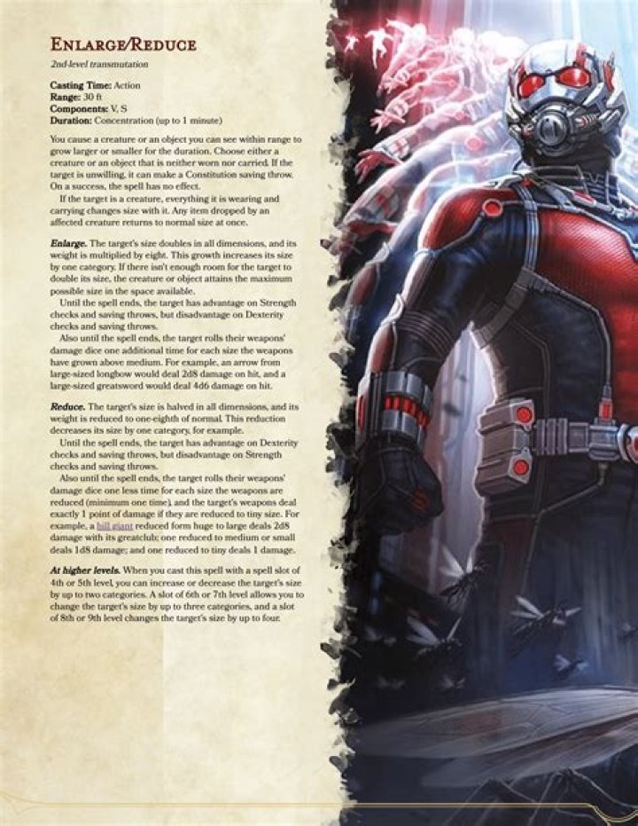 D&D 5E - Issues about Reduce/Enlarge