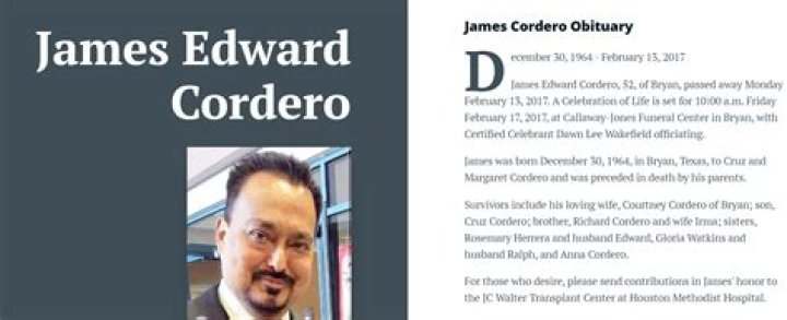 	James Cordero Obituary and Cause of Death	