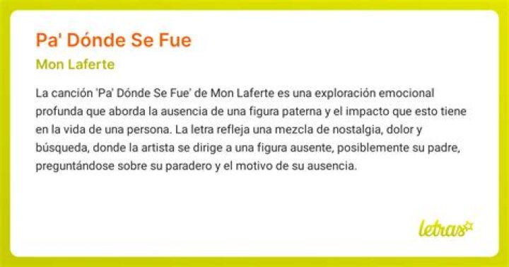 Pa’ Dónde Se Fue Letras - Pa’ Dónde Se Fue Traducciones